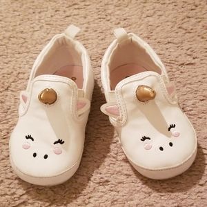 White soft sole unicorn shoes